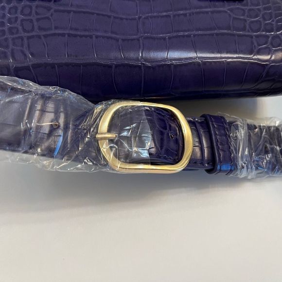 Belt Bag/ Crossbody- Embossed Reptile Pattern- Purple - Picture 6 of 11
